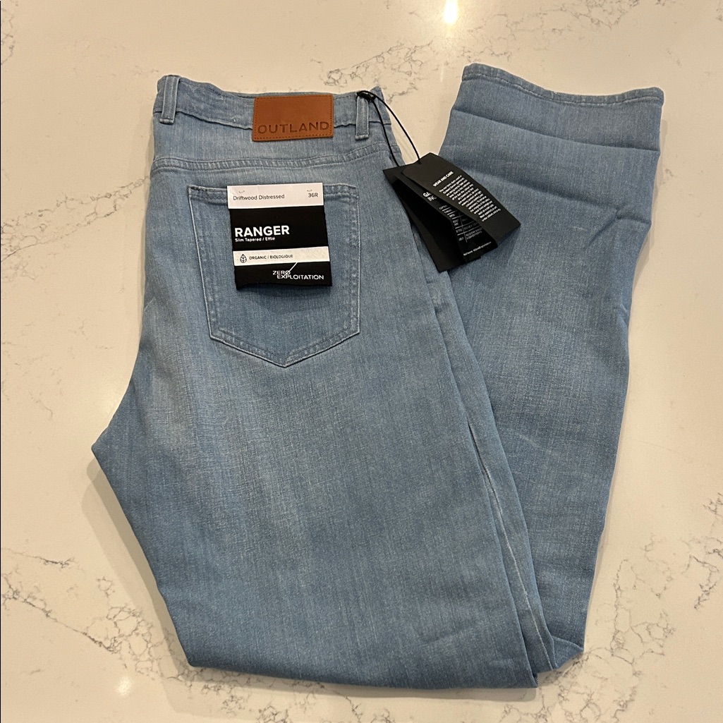 Outland Ranger Slim Tapered Light Blue Men's Jeans Size 36r
